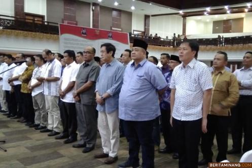 Calon Anggota DPRD Sumbar terlilih 2019-2020 sedang gladi resik. MRA