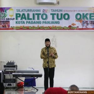 Walikota Padang Panjang Fadly Amran, BBA dan Wakil Walikota Drs. Asrul hadir dalam acara Silaturahmi Dua Tahun Palito Tuo Oke Kota Padang Panjang di Auditorium II Mifan Water Park.