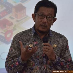 Kepala Bappeda Rusdianto, S.IP, MM pada acara Musyawarah Rencana Pembangunan (Musrenbang) kota Padang Panjang tahun 2020, Kamis (23/1). Foto: Kominfo Padang Panjang