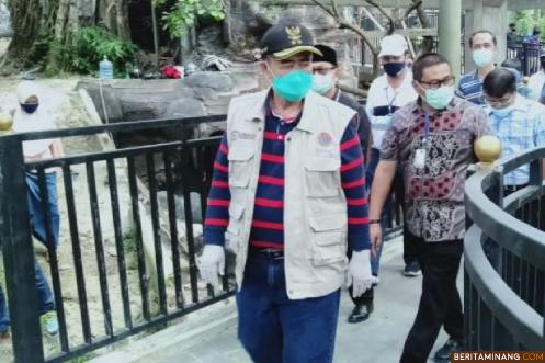 Wagub.Sumbar bersama Wako Bukittinggi juga mengunjungi TMSBK  Sabtu,30/5 dalam rangka meninjau kesiapan Bukittinggi dalam pelaksanaan New Normal.