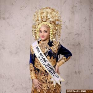 Atika Mahwu, mewakili Sumatera Barat di ajang Nasional Puteri Muslimah Nusantara 2021. Ist