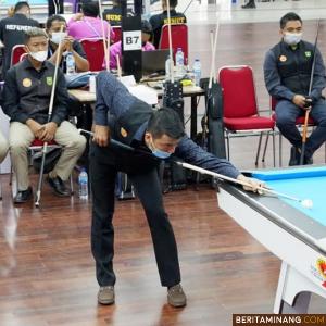 Suasana pertandingan di Arena Biliar PON XX Papua di SP2 Mimika. Foto: Humas KONI Sumbar
