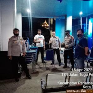 Tim Polsek Kota Pariaman saat intensifkan patroli malam. Foto: Humas Polda Sumbar