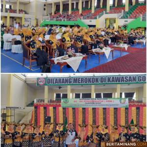 Suasana kegiatan pertemuan tiga bulan sekali anggota PIPAS dan Kepala Lembaga Pemasyarakat dan Rutan dibawah jajaran Kemenkum-Ham Provinsi Sumbar, di GOR Tanjung Paku Solok. Foto Dok Humas Rutan Muara Labuh.