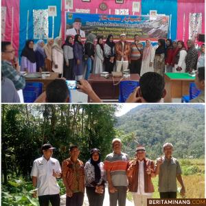 H. Nurfirmanwansyah foto bersama dendam para penerima bantuan Alsintan di Solsel, dan meninjau lokasi jalan usaha tani di Sipanjang,  Sabtu (24/12/2022). Foto Afrizal Amir