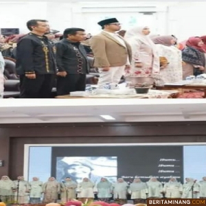 Peringatan hari ibu ke 95 di Balairung Rumah Dinas Walikota Bukittinggi dihadiri Wako Erman Safar,kamis(14/12/2023). Foto: Dok Yus