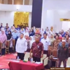 Suasana kegiatan kegiatan Talkshow Peran dan Karya Guru dalam Transformasi Pendidikan di Auditorium Kantor Bupati Dharmasraya, Rabu (2/10/2024). Foto: Kominfo Dharmasraya