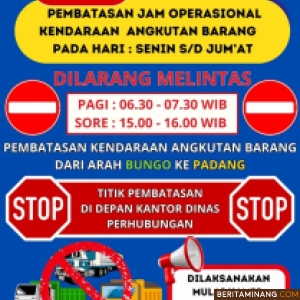  Dishub Dharmasraya Berlakukan Pembatasan Jam Operasional Kendaraan Angkutan Barang