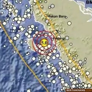 Ilustrasi lokasi gempa.BMKG