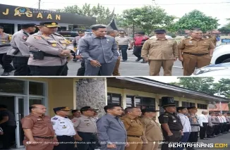 Ketua DPRD Kota Payakumbuh menghadiri Apel Gelar Pasukan di Mapolres Payakumbuh, Senin (10/02/2025). Foto : Dok Do
