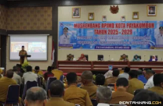Musyawarah Perencanaan Pembangunan (Musrenbang) yang digelar di Aula Ngalau Indah Balai Kota Payakumbuh, Senin (05/05/2025).