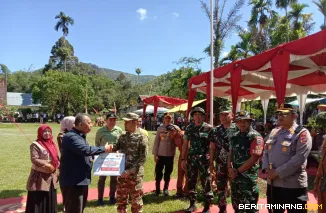 Upacara pembukaan Manunggal Membangun Desa/Nagari (TMMD/N) ke-124  Nagari Harau, Kecamatan Harau, pada Selasa (6/5/2025).