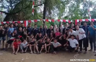 Foto bersama peserta lomba di Wisata Beringin Nagari Sungai Aur Pasaman Barat, Sumbar. Foto: Panpel