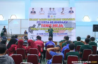 Wakil Wali Kota Payakumbuh membuka secara resmi kejuaraan tenis meja piala Wali Kota Payakumbuh tahun 2025 di Gor Nan Ompek Tanjung Pauh, Sabtu (09/08/2025). Dok : Diskominfo Payakumbuh