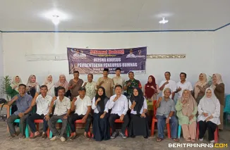 Sesi Foto Bersama Pengumuman Bumnag Pinaga Aua Kuniang bersama Jajaran Pemerintah Nagari, Bamus  dan Tamu Acara Undangan.