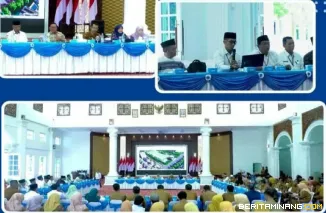 Wako Ramlan Nurmatias pimpin rapat persiapan lanjutan pelaksanaan MTQ Nasional ke 41 tingkat provinsi Sumbar di Bukittinggi, selasa(16/09) di rumah dinas Wako.  Foto : Dok IG Pemko Bukittinggi.