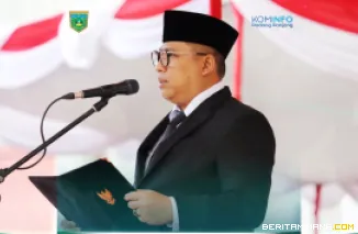 Wali Kota, Hendri pada momentum peringatan Hari Kesaktian Pancasila Tahun 2025 yang dirangkaikan dengan Hari Jadi ke-80 Provinsi Sumatera Barat, Rabu (1/10/2025). Foto: Kominfo Padang Panjang
