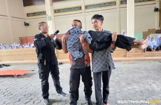 Suasana gelar Sosialisasi Mitigasi Siaga Bencana di MTsS Thawalib Gunung Islamic Boarding School, Rabu (24/9/2025). Foto: Kominfo Padang Panjang
