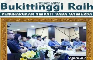 Kembali Kota Bukittinggi meraih penghargaan swasti Saba Wiwerda yang diserahkan Menteri Kesehatan RI melalui Zoom meeting kepada Wali kota, diwakili Kadis Kesehatan dari BCC, jumat, (28/11)