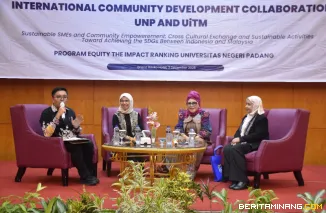 Suasana Kegiatan International Community Development Collaboration antara Universitas Negeri Padang (UNP) dan Universiti Teknologi MARA (UiTM) Malaysia. Foto: Humas UNP