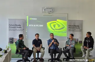 Suasana kegiatan literasi digital bertajuk "RTX AI PC Day". Acara yang digelar di Politeknik Negeri Padang (PNP).