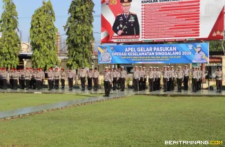 Polres Pasaman Barat Gelar Apel Pasukan Operasi Keselamatan Singgalang 2026 .(2/2). Foto : H