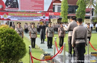 Kapolres Pasaman Barat Pimpin Pelantikan dan Sertijab Pejabat Utama Jajaran.  (7/3). Foto : H